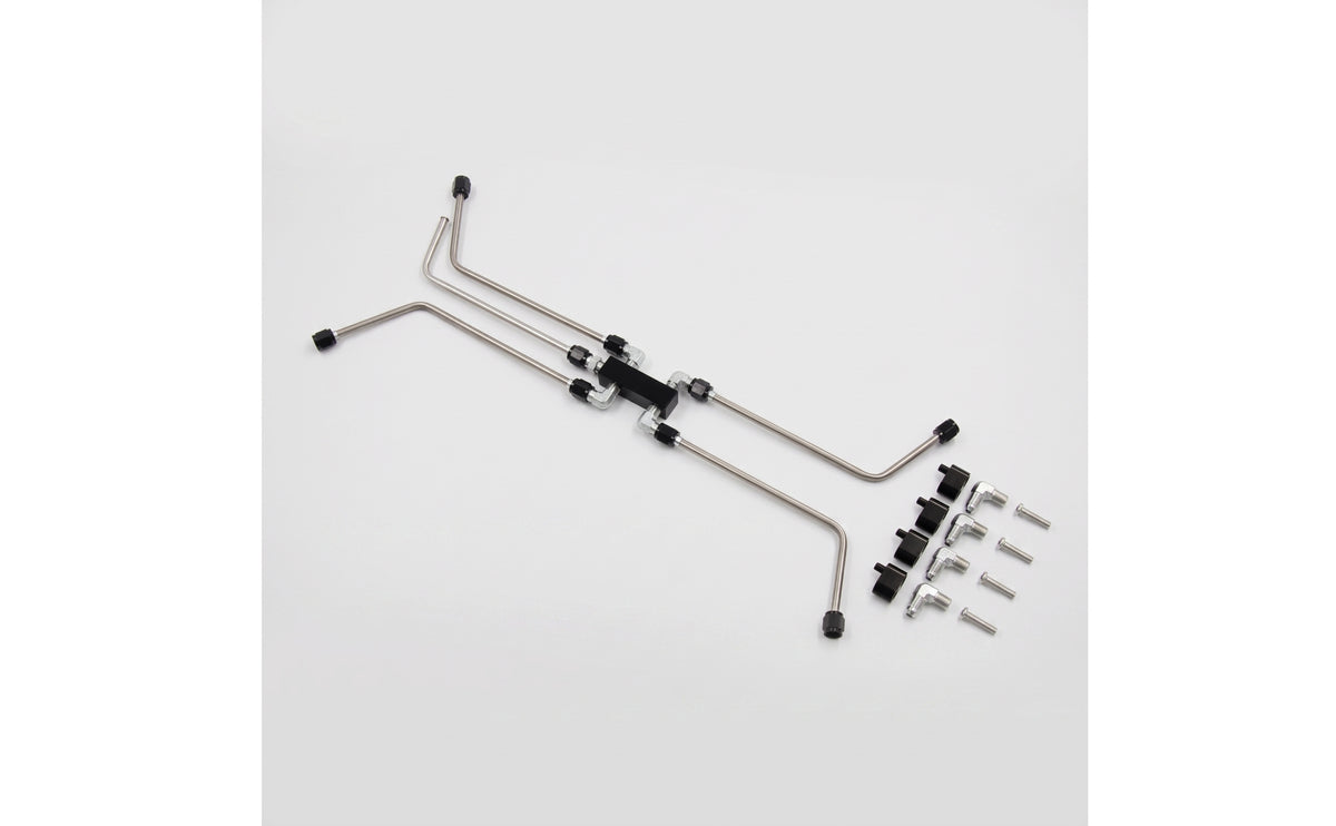 Black Anodized Steam Vent Kit Slim Coolant Crossover Kit Corrosion-Resistant Coolant Crossover with Manifold Block Rigid for Engine-Bay Plumbing