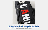 Letter Print Large Capacity Backpack, Oxford Cloth, Travel, Camping, Outdoor Dining, Ski Board Storage