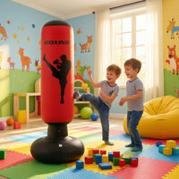 Inflatable Punching Pillar Responsive-Action Inflatable Punching Bag Stable Striking Bag for Beginners, Playroom