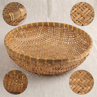 Handwoven Bamboo Basket Fruit Tray Storage Organizer