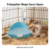 Triangle Pet Potty Secure Enclosure Attachment Triangle Corner Litter Box Small Creature Toilet Sturdy Plastic Corner Litter Pan