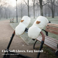 2 Pieces Winter Baby Carriage Handle Cover Easy to Install Pushchair Hand Muff Pram Gloves Machine Easy to Clean