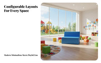Child-Safe Design Upholstered Low Sofa Anti-Collision Waiting Area Bench Easy to Clean children's Furniture for Parents, young children, School Administrators, Kindergarten, Early Education center, Lobby, Playroom