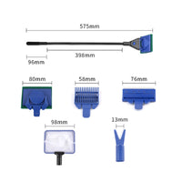 Long-Handled Aquarium Pivoting Multi-Functional Aquatic Tank Scrubber