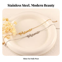 Mama Letter Bracelet Stainless Steel Mama Word Bracelet Light Luxury for Mothers