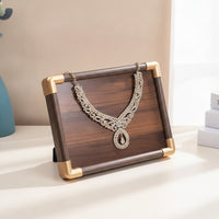Necklace Display Board Gold Tone Jewelry Tabletop Display Board Rectangular for Jewelers, Collectors, Retail Counter, Vanity, Dresser