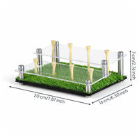 Acrylic Golf Ball Display Stand with Turf Base Clear Golf Ball Display Rack Tabletop Compact for Golfers, Collectors, Desk, Office, Trophy Room