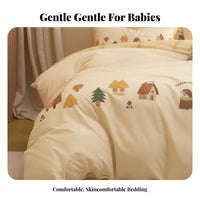 Infant Class A Safety Standard kids' Cartoon Print Bedclothes Skin-Friendly Cartoon Print Duvet Set Breathable Comforter Cover Ultra Soft for Children, Toddlers, Parents, Bedtime, Guest Room