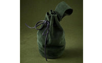Textured Suede Pouch Bag Gathered Top Soft Drawstring Pouch Plain Corded Tie Bag