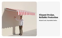 Retractable Awning Sturdy Aluminum Frame Retractable Patio Awning Sun Protection Manual Patio for Shopkeepers, Storefront, Doorway, Backyard