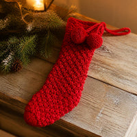 Knitted Christmas Stocking Large 46cm for Gifts and Decoration