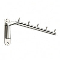 Folding Wall-Mounted Clothes Hanger Rack Rustproof Clothes Hanger Rack with Swing Arm Hardware Rust Resistant for Laundry Room