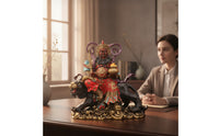 Zhao Gongming Statue Multicolor Zhao Gongming Sculpture Heavy Wealth God Statue for Altar, Office