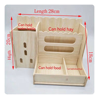 Water-Resistant Wooden Hay Feeder Multi-Purpose Rabbit Hay Rack Easy to Assemble Guinea Pig Feeder Sturdy for Rabbits, Chinchillas