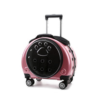Wheeled Pet Carrier Hard-Shell Rolling Pet Carrier Safe for Travel, Small Dogs