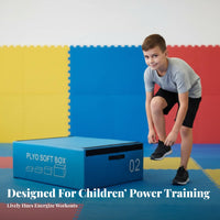 4 Pieces Stackable Design 4-Level Foam leap Trainer Adjustable Height Triple-function Foam leap Box Non-Slip Base Training Steps Easy to Clean for Gymnastics Coaches, Beginners, School, HIIT exercises, Home, Playroom