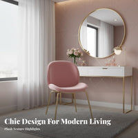 Nordic Design Beetledesign Chair Light Luxury Home Seating Gilded Legs Shell-Shaped Seat for Restaurant Owners, Interior Designers, Dining Room, Bedroom, Kitchen, study alcove