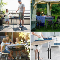4 Pieces Folding Table Leg Extension Anti-Wobble Design Folding Table Leg Non-Slip Rubber Feet Workbench Height for Outdoor, Camping