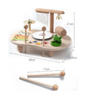 Wooden Percussion Table Pastel Accents Kids Musical Instrument Set Fine Motor Skills Children's Musical Toy Set