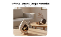 Teardrop Scent Dish Three-Legged Base Ribbed Scent Holder Ceramic for Smudging