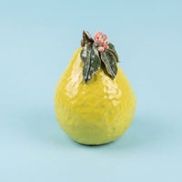 Kitchen Ornaments Handmade Ceramic Fruit Figurine with Chinese Style Design, Realistic Pomelo Decoration Piece for Office and Home Decor