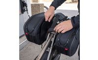 Semi-Rigid Motorcycle Saddle Bag Structured Motorcycle Saddlebag Strap-Mount Saddle Bag with Carry Handle Heavy-Duty for Motorcyclists, Commuters, Daily Commuting