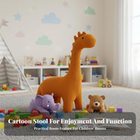 High-Elastic Sponge Filling Knitted Dog-Shaped Stool Soft and Comfortable Dinosaur-Shaped Seat Easy to Clean children's Furniture Versatile Use for Toddlers, Adults, Parents, Entryway, Playroom, Nursery, Living Room