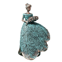 Flower Fairy Girl Figurine with Bouquet Textured Flower Fairy Girl Figurine Elegant Ornament for Tabletop, Shelf, Garden