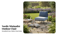 3 Pieces Nordic Design 3-Piece Woven Seating Group Weatherproof Outdoor Furniture Long-Lasting Frame Patio Set Thick Cushions Included for Couples, Apartment Dwellers, Homeowners, Garden, Backyard, Balcony, Porch