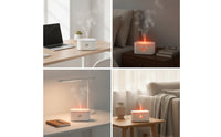 Compact Flame Aroma Dispenser Minimalist Flame Dispenser Decorative Tabletop Humidifier Realistic for Desk, Bedroom, Living Room