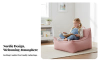 Nordic Design Single-Seat fluffy Lounger snug Design children's Furnishing Soft Texture Miniature Armchair Ergonomic Support for Toddlers, Parents, perusing Corner, Playroom, Bedroom, Living Room