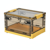 Large Capacity foldable Frame Container Foldable Design Storage container Stackable Organizing Box Reinforced Handles for Apartment Dwellers, Homeowners, Closet, Bedroom, Moving, Dorm Room
