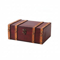 Wooden Box with Hinged Lid Compact Wood Storage Box Solid for Collectors, Desk, Photo Shoots