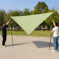Triangle Shade Sail 4x4x4m, Army Green Waterproof Shade Tarp with Silver Coating, Sun Protection Sail for Garden Patio Outdoor