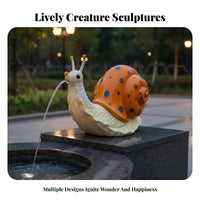 Creature Water Spitter Statue Luminous Animal Water Feature Statue Weather-Resistant Fiberglass Pond Spitter for Gardeners, Amusement Parks, Gardens