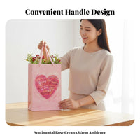 Clear Window Gift Bag Romantic Design Transparent Floral Gift Bag Sturdy Construction for Valentine's Day, Anniversaries, Birthdays