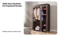 Foldable Non-Woven Wardrobe Dust-Proof Non-Woven Textile Wardrobe Dustproof Cover Freestanding Clothes Closet Easy Assembly for Students, Renters, Homeowners, Dorm Room, Apartment, Rental Home, Cloakroom