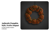 Pumpkin Wreath Dark Backing Pumpkin Wreath Textured Halloween Decoration for Wall
