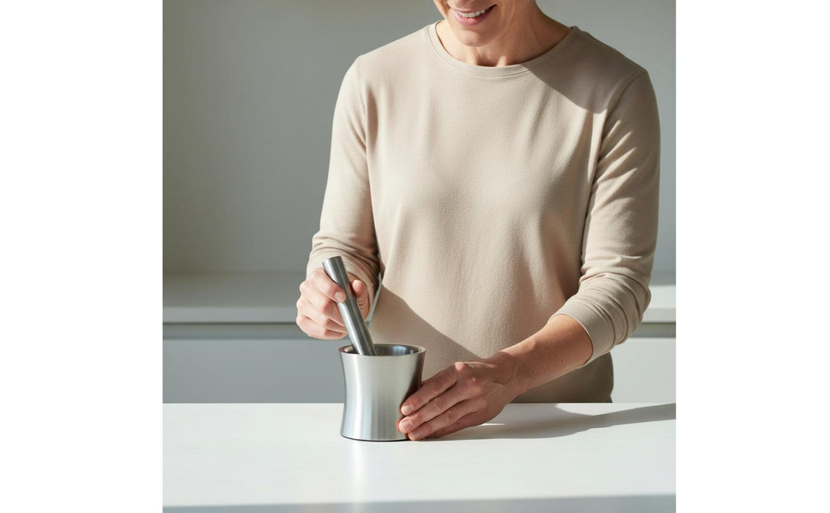 Stainless Steel Mortar and Pestle Heavy Duty Mortar and Pestle Set Non-Slip Base Garlic Crusher Bowl for Lab