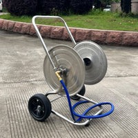 Heavy Duty Garden Hose Reel Cart with Wheels Mobile Hose Reel Cart Portable Leak-Proof for Gardeners, Homeowners, Yard, Patio, Car Washing