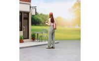 Girl Figure Holding Coffee Colorful Coffee Cup Figurine Highly Detailed