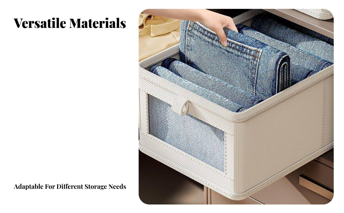 Large Capacity Foldable Clothes Storage Box Space-Saving Foldable Clothes Organizer Sturdy Frame for Students, Homeowners