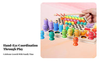 Fine Movement Skills Development Wooden Clip Bead Game Hand-Eye Coordination Chopstick Training Toy Early Education for Preschoolers
