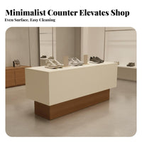 Clothing Store Island Table Multi-Use Modern Cashier Counter Sturdy Construction Merchandise Display Cabinet for Retailers, Boutiques, Salons