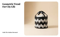 Black and White Loop Handles Cylindrical Storage Basket Open-Top Basket
