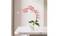 Crystal Flower Ornament Gold-Toned Crystal Flower Faceted Floral Ornament for Living Room
