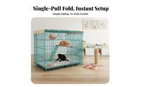 Reinforced Rods Cat Kennel with Litter Box Double Door Design 2-Story Cat Villa Sturdy and Safe Pet Enclosure Easy to Clean for Home