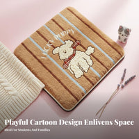 Non-Slip Cartoon Cat Chair Pad Warm Imitation Cashmere Stool Mat Waterproof for Office Workers, Students, Dormitory, Home, Study Room