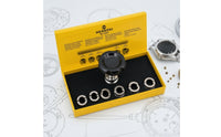 Interchangeable Watch Case Opener with Chucks Precision Watch Case Back Opener Non-Destructive Knurled for Watchmakers, Hobbyists, Repair Shops