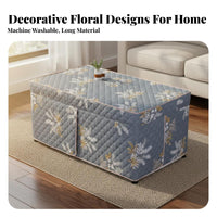 Quilted Heating Table Cover Extra Warm Padded Electric Heater Table Blanket Machine Washable Home Textile for Seniors, Families